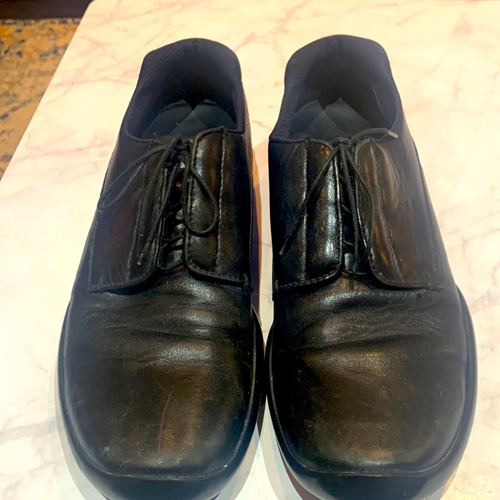 Prada Black Leather Derby Shoes